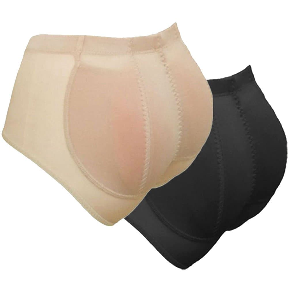 Push Up 100% Silicone Butt Pads Buttocks Enhancer Body Shaper Tummy Control Panty Set (S, Beige)