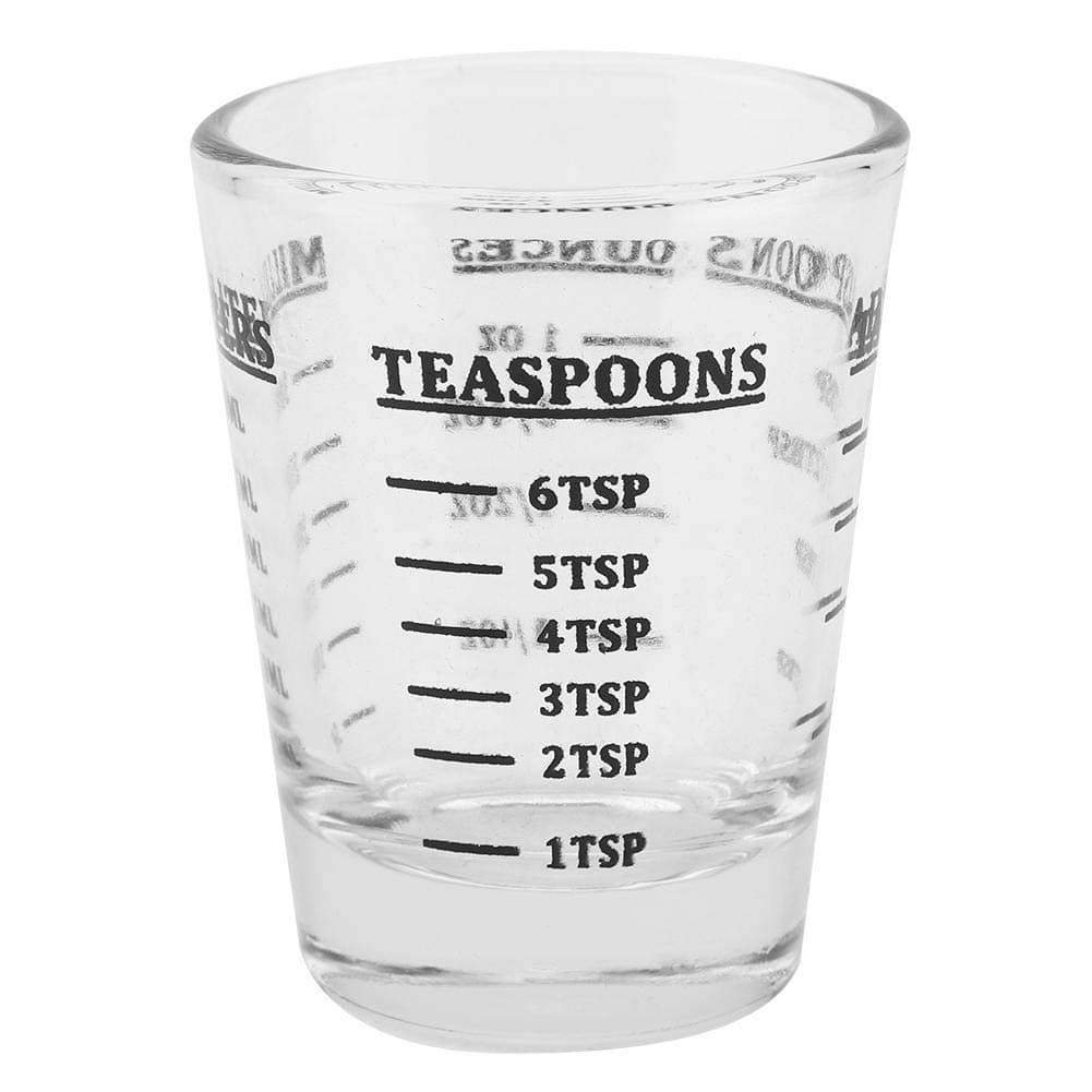 KSTEMeasuring Cups Small Glass Measuring Cup, Oz/MI/Teaspoon/Tablespoon 4 Scales Measure Cup,1ounce 30ml Kitchen Tool