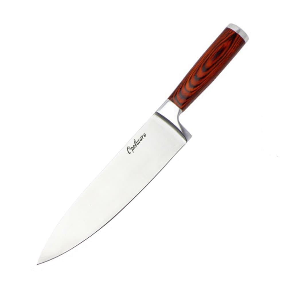 Opelware 8 inches Chef Knife Stainless Steel Multipurpose Professional Sharp Kitchen Knife with Pakka Wood Forged Handle