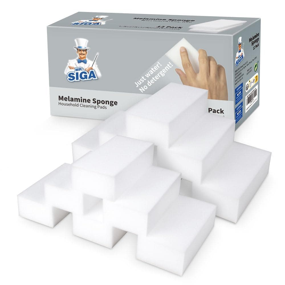 – Multi-Functional Eraser Sponge, Magic Cleaning Pads for Kitchen Household Cleaning, 12 Count, Size 4.7" x 2.4" x 1.2"