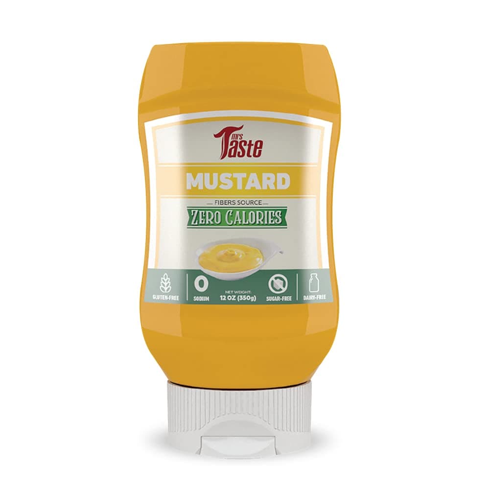Sugar Free Mustard, Zero Calories, Zero Sodium, Zero Sugar, High Fiber, Keto Friendly, Paleo Friendly, Condiments and Sauces (12 oz, Mustard)