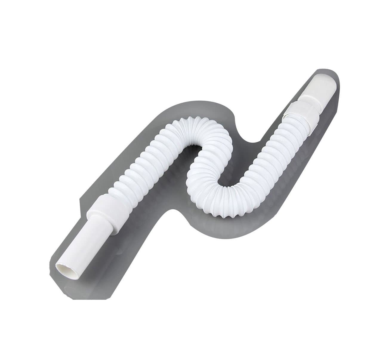 White Plastic Corrugated Basin Flexible Drain Pipe Sewer Pipe, Deodorizing function