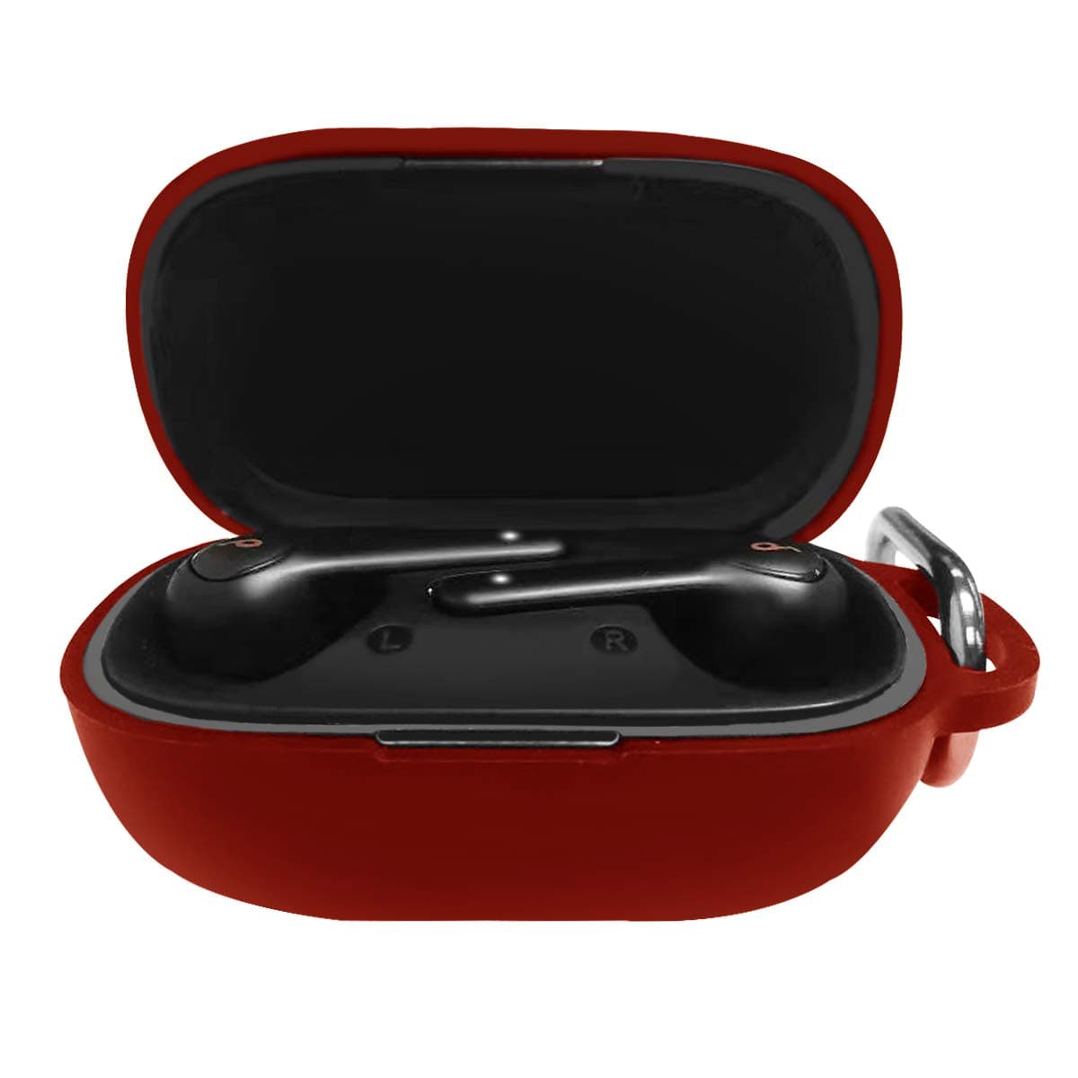 Portable Case for Anker Soundcore Life P2, Full Protective Drop- Proof, Anti-Lost & Shockproof Easy Carrying Silicone Case with Keychain (Red)