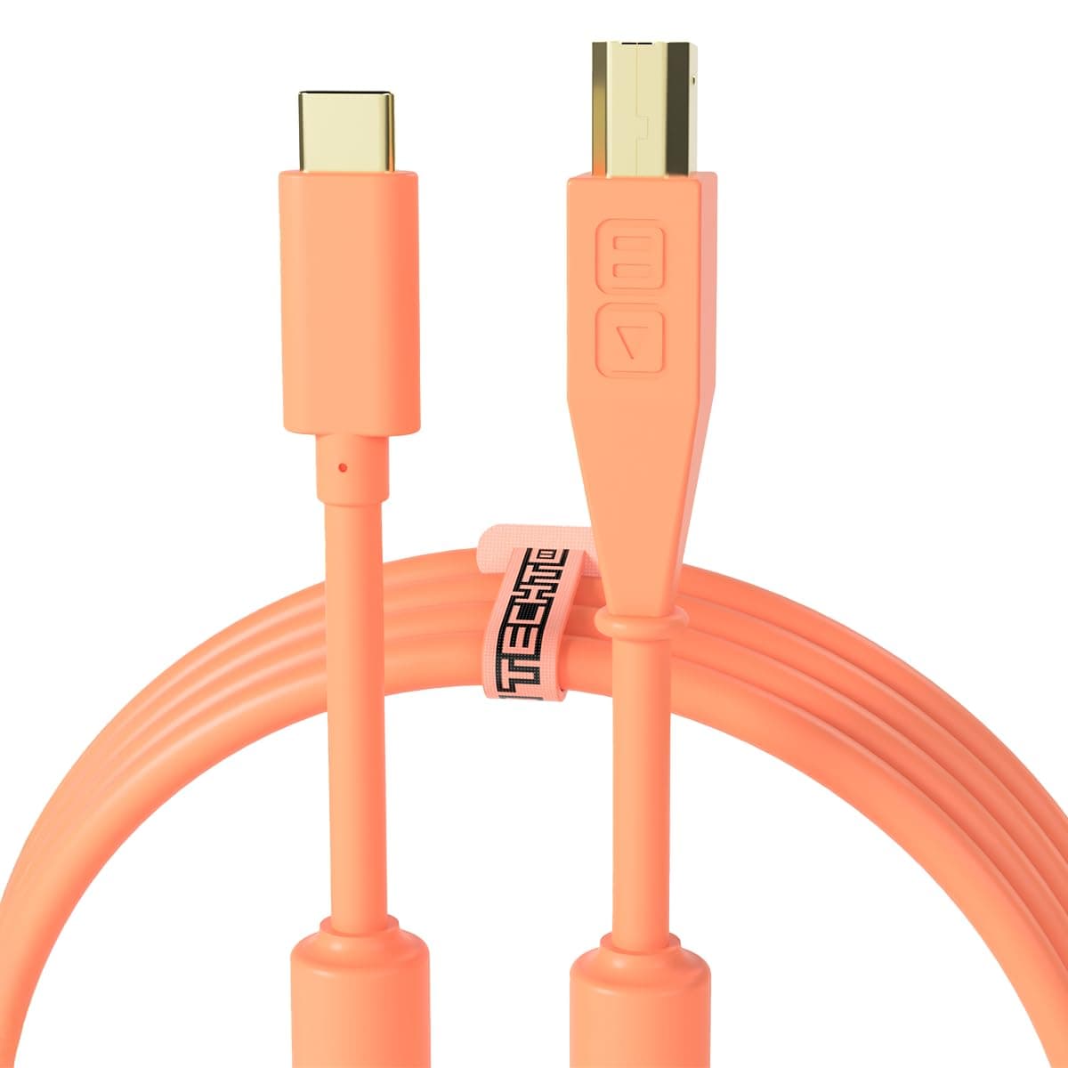 Chroma Cables: Audio Optimized 1.5M USB-C to USB-B Cable with 56K Resistor (Neon Orange, 1.5m)