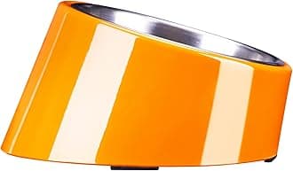 Super Design Mess Free 15 Degree Slanted Bowl for Dogs and Cats 0.5 Cup Orange