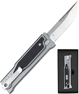 cckk Pocket Knife, Folding Knife, Camping Outdoor edc Knives with Clip 3.15" Steel Blade Aluminium inlay G10 Handle.Camping Folding Knife for Men woman
