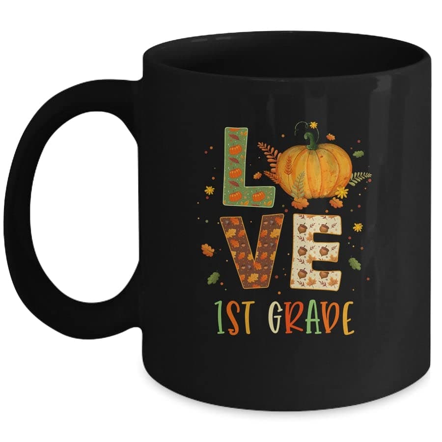 SNV Love First Grade Happy Fall Thanksgiving Printed Ceramic Tea/Coffee Mug (325ml)-14723