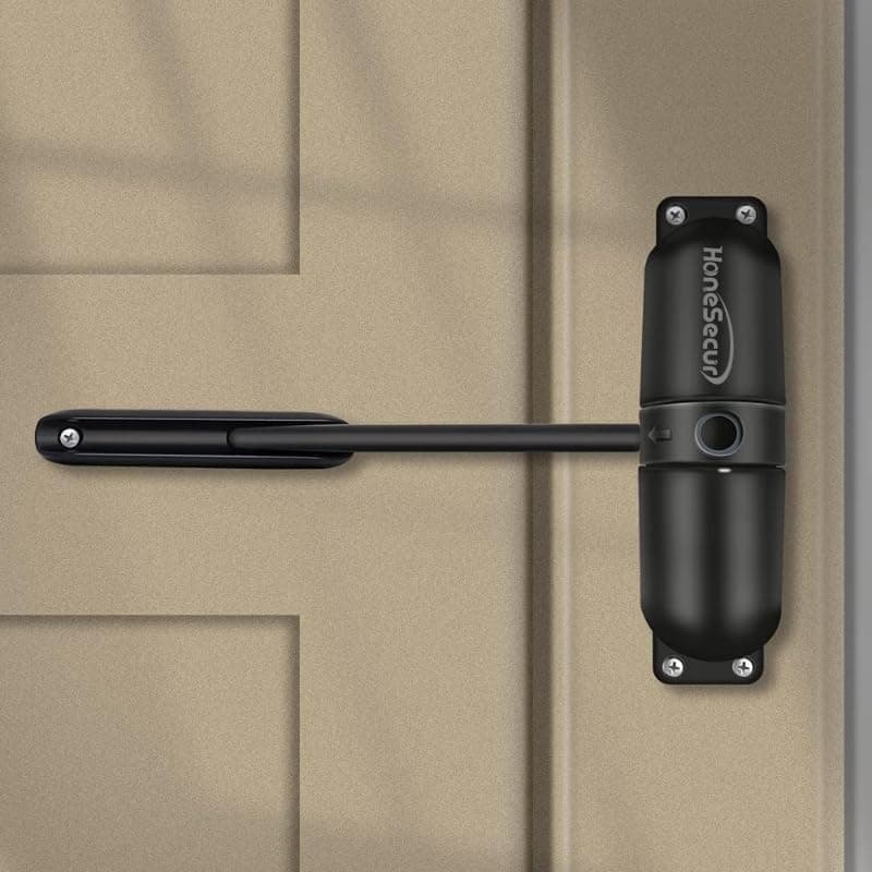 Safety Spring Door Closers, Adjustable Closing Door Hinge, Automatic Stopper Fire Rated, to Convert Hinged Doors to Self Closing Doors - Black