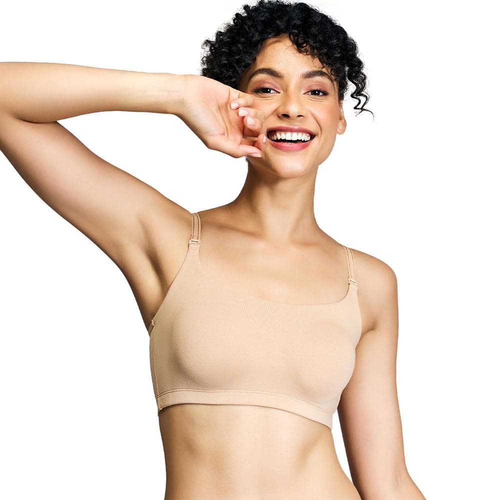 (NYB165) Wirefree Easy Breezy Slip on Non Padded Bra for Women with Detachable Straps