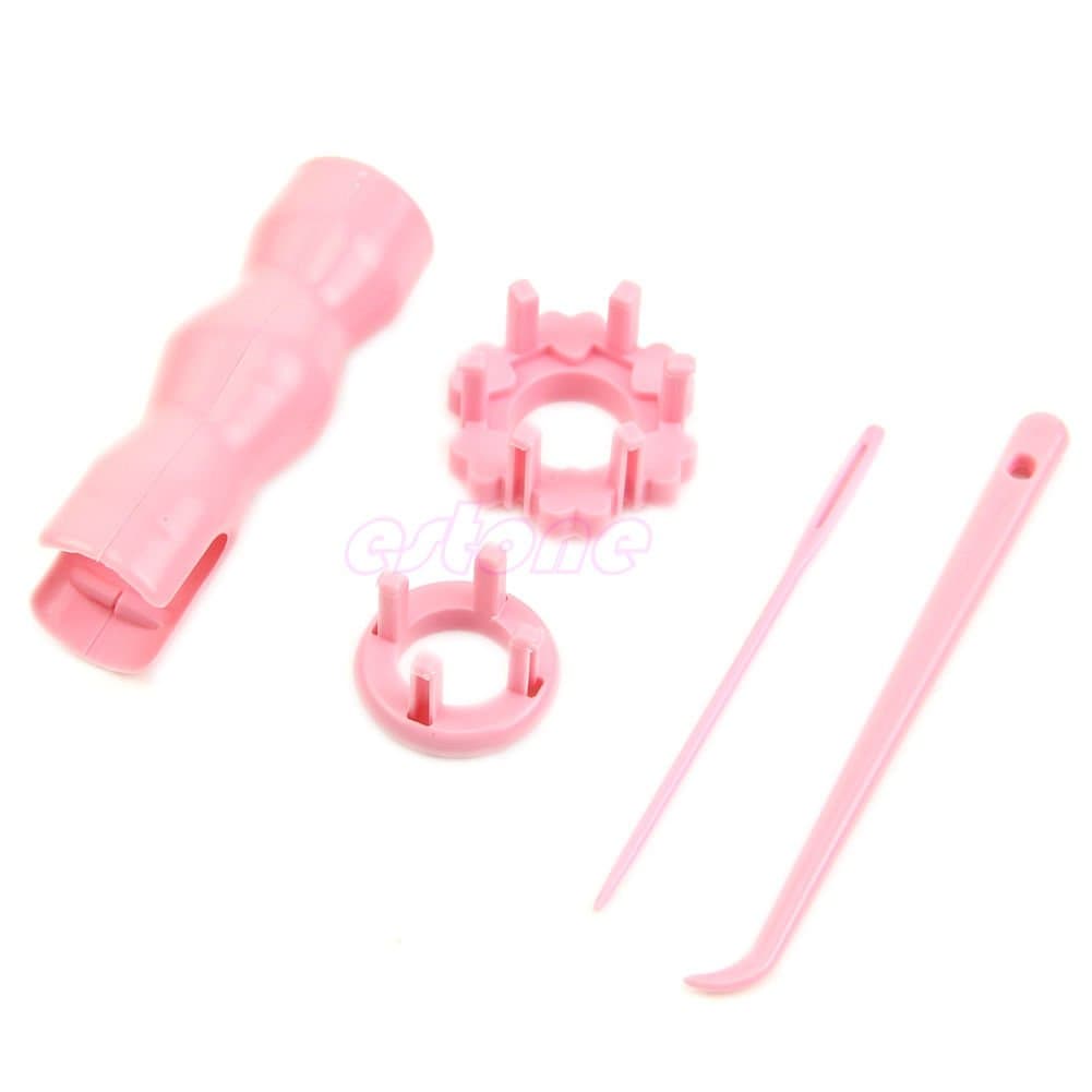 1Set Plastic Hook Needle Spool Knitting Loom For Jewelry Beads Lace Cord Knitter