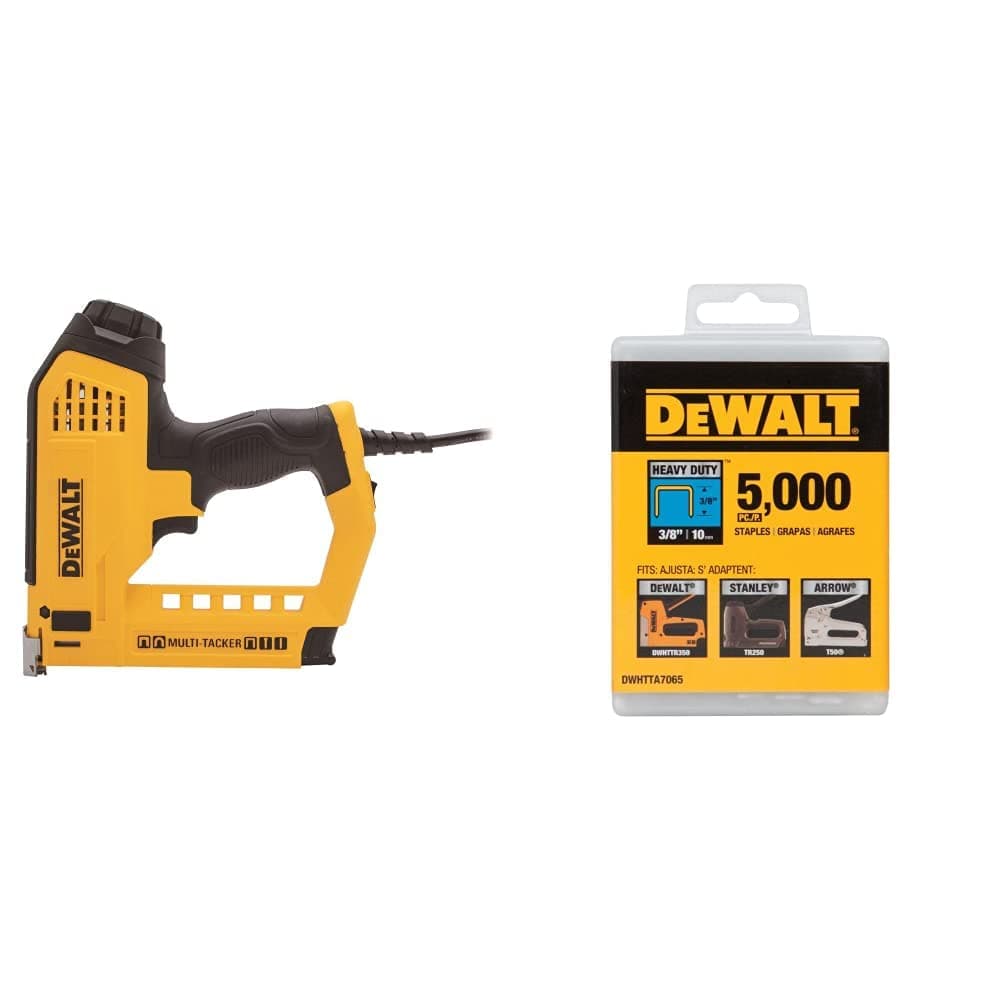Dewalt DWHT75021 Heavy Duty Electirc 5-in-1 Multi-Tacker & DEWALT DWHTTA7055 Heavy Duty Narrow Crown Staples 5/16 Inch Crown