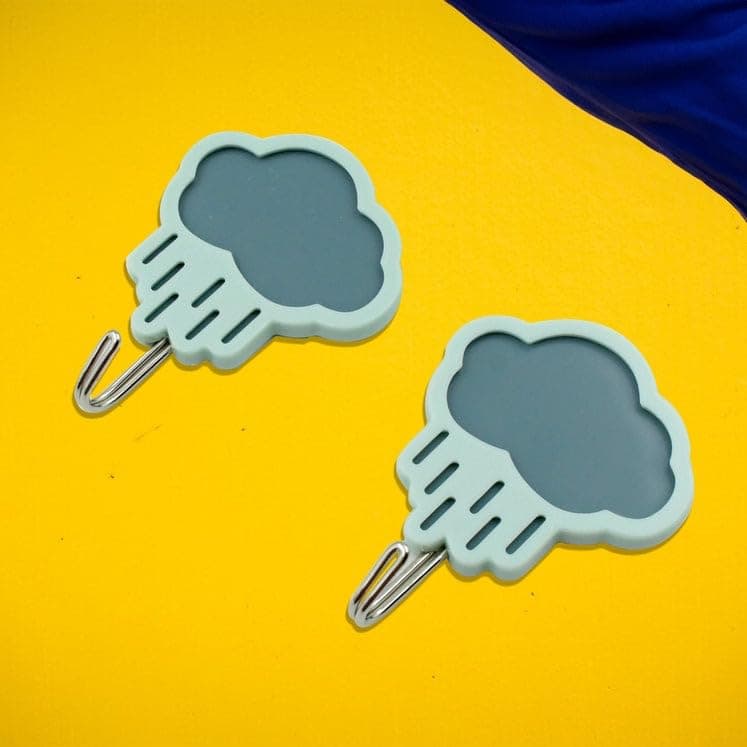 Yanmai Versatile and Sturdy Self-Adhesive Hooks - Heavy Plastic, Multipurpose Sticky Hooks for Household Walls - Decorative Hooks for Bathroom, Kitchen, Office - All Wall Types (Pack of 2)