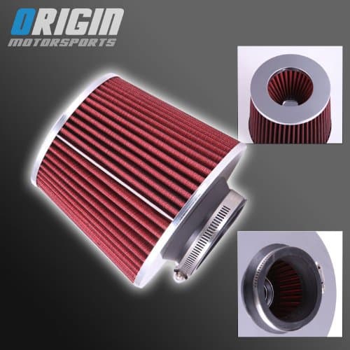 2.75" Universal High Flow DRY Cone Air Intake Turbo Filter Clean Washable Red