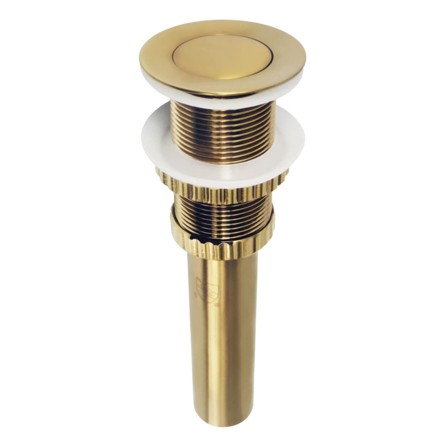 EV8417 Coronet Push Pop-Up Bathroom Sink Drain Without Overflow, Brushed Brass 8.44 x 2.44 x 2.44
