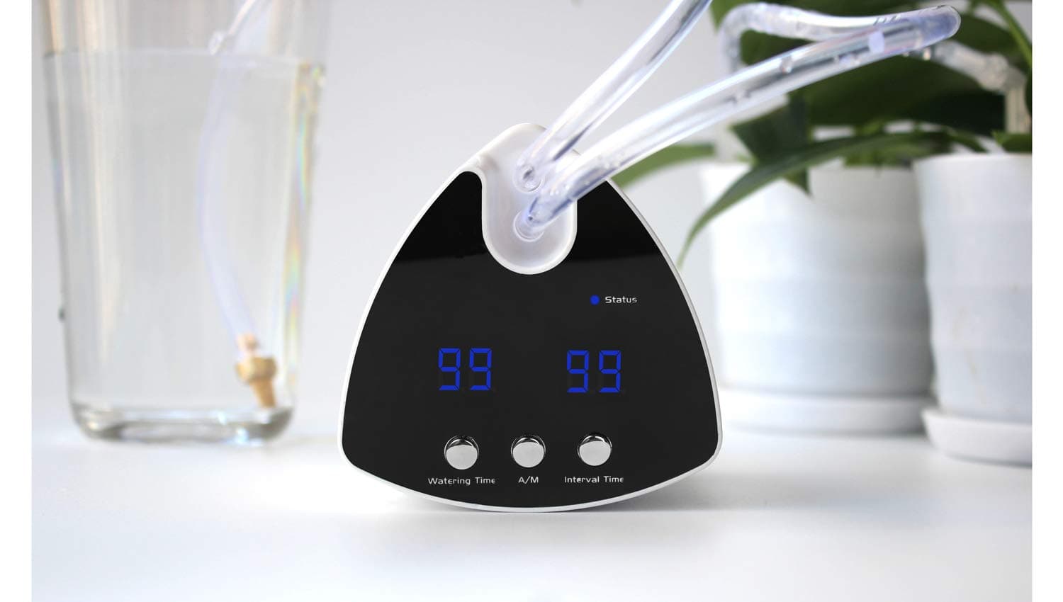 Automatic Smart Watering System, DIY Automatic Drip Irrigation Kit Self Watering System with 30-Day Digital Programmable Water Timer & 5V USB Power Operation For Indoor Potted Plants Vacation Plant