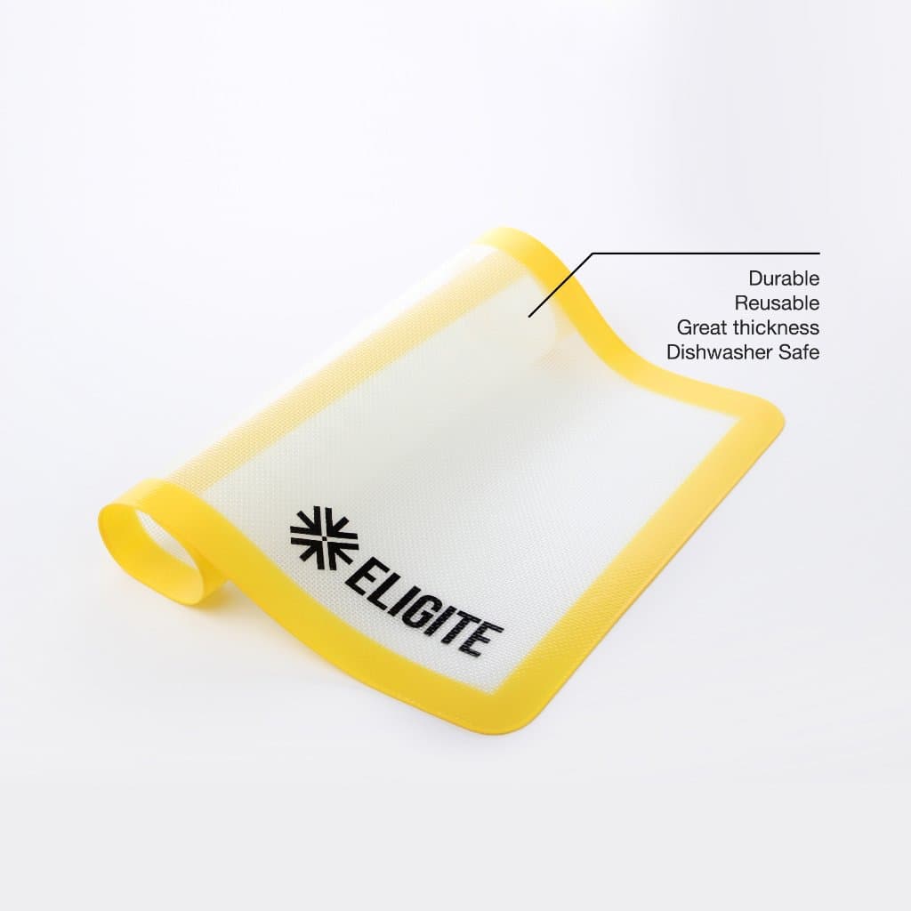 Silicone Baking Mat Sheet by Eligite - 16.5" x 11" - Non-Stick, Heat-Resistant Oven Mat - Mess-Free Food Prep - Perfect Results & Reduce Cleanup Baking Sheet, comes with a FREE ebook!