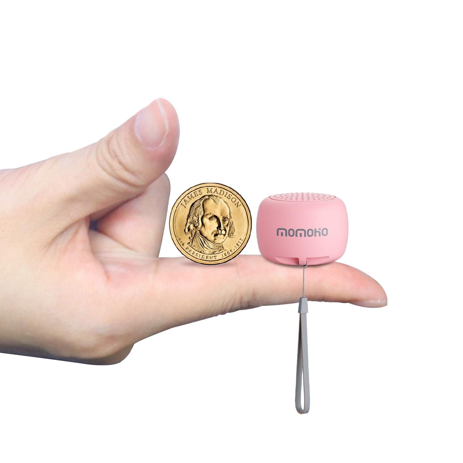 Mini Bluetooth Speaker with Camera Remote Control For Smartphones, TWS Pairing Stereo Bluetooth Speaker, Portable Bluetooth Speaker Wireless(Mini Round, Pink)