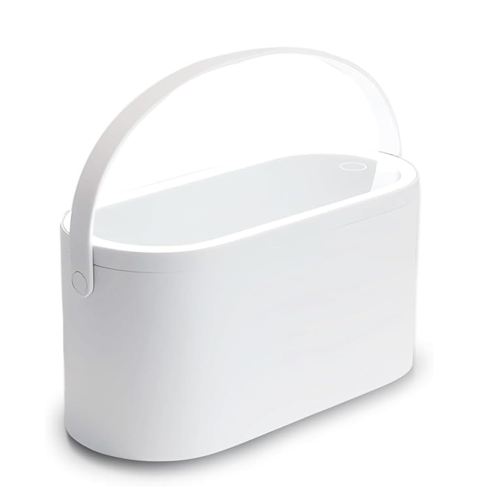 Make Up Case With Light Up Mirror,Travel Vanity Box with Adjustable LED Mirror,Portable Waterproof Beautifect Makeup Box Jewellery Organiser for Women Travel, White