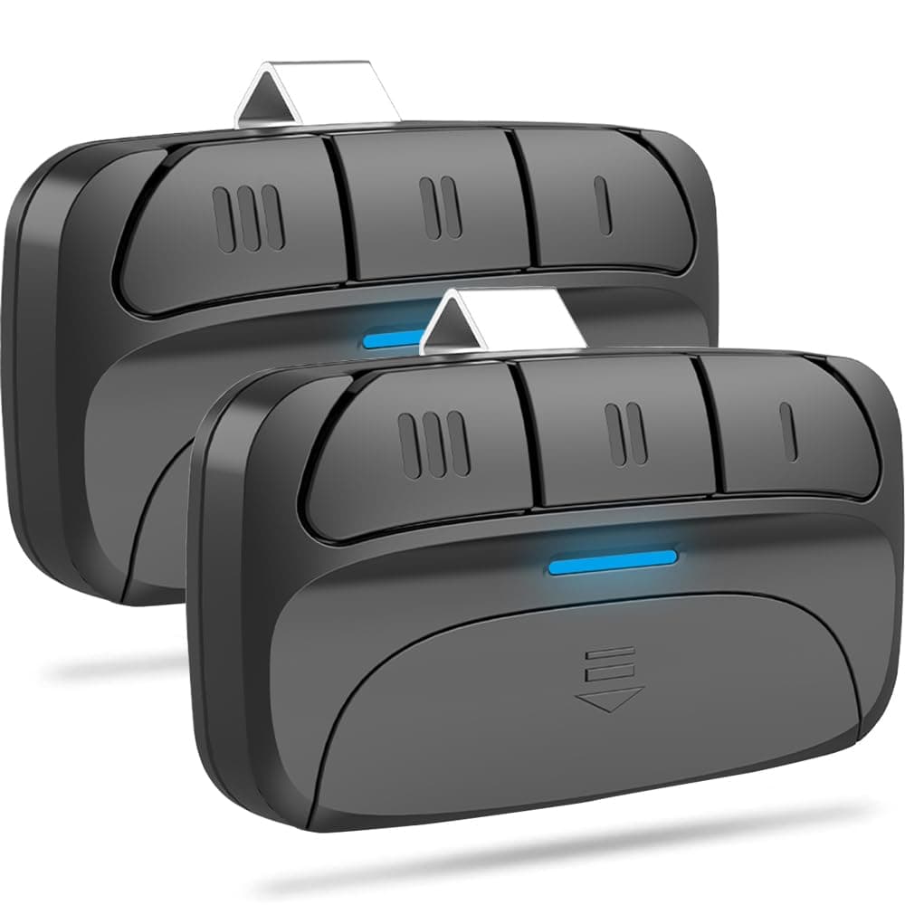 2 Pack 3 Channel Universal Garage Door Remote Control for Liftmaster Chamberlain Craftsman Opener Purple Yellow Green Orange Red Learning Button