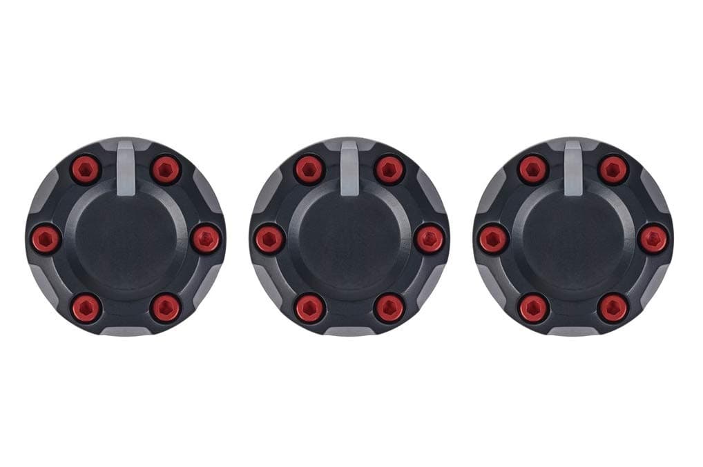 AJT DESIGN Climate Knobs (05-15 Tacoma) Black/Red Screws (3)