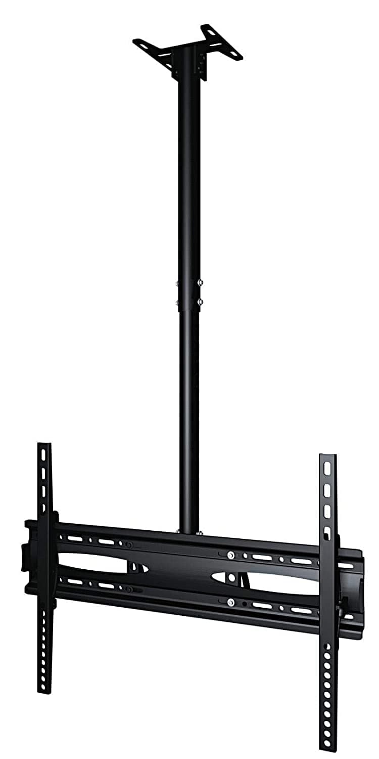 Alpha ALCM1800-B LCD/Plasma TV Ceiling Mount for 32-65in, With Adjustable Length 92cm to 1800cm, Load Capacity: 40Kg, Black, Steel