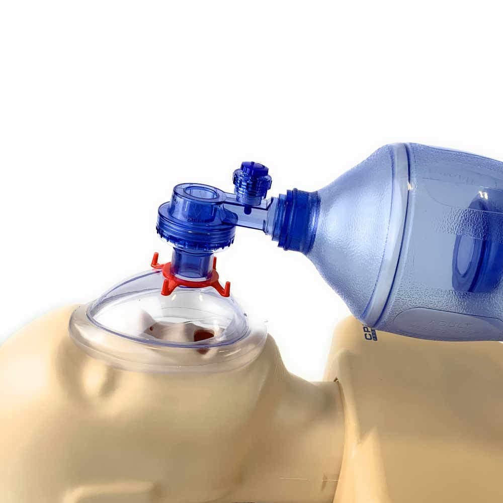 5000BVM-SINGLE Practi-Mask BVM CPR Training Device – Includes 1 Adult/Child CPR Training Mask, 1 Squeeze Bag, 1 Reservoir Bag – For Training Use Only (Single - Adult & Child)
