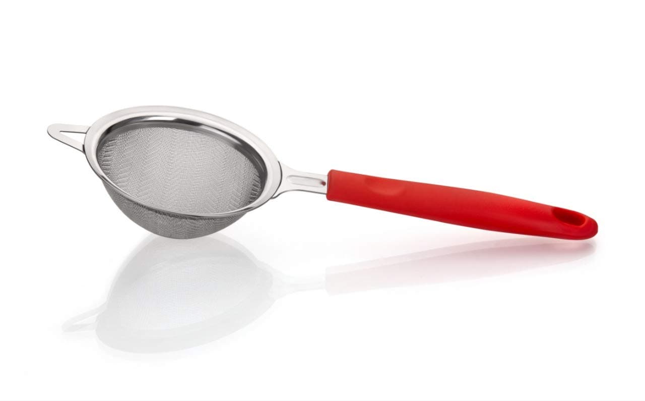 VDM KITCHENWARE Tea and Coffee Strainer Filter with Stainless Steel Mesh (Red)