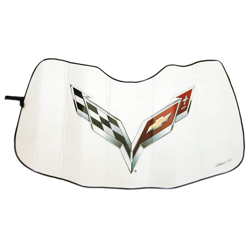 Corvette Windshield Sunshade - Folding Insulated Shade Silver : 2014 - 2019 C7 Stingray, Z06, Grand Sport Corvettes
