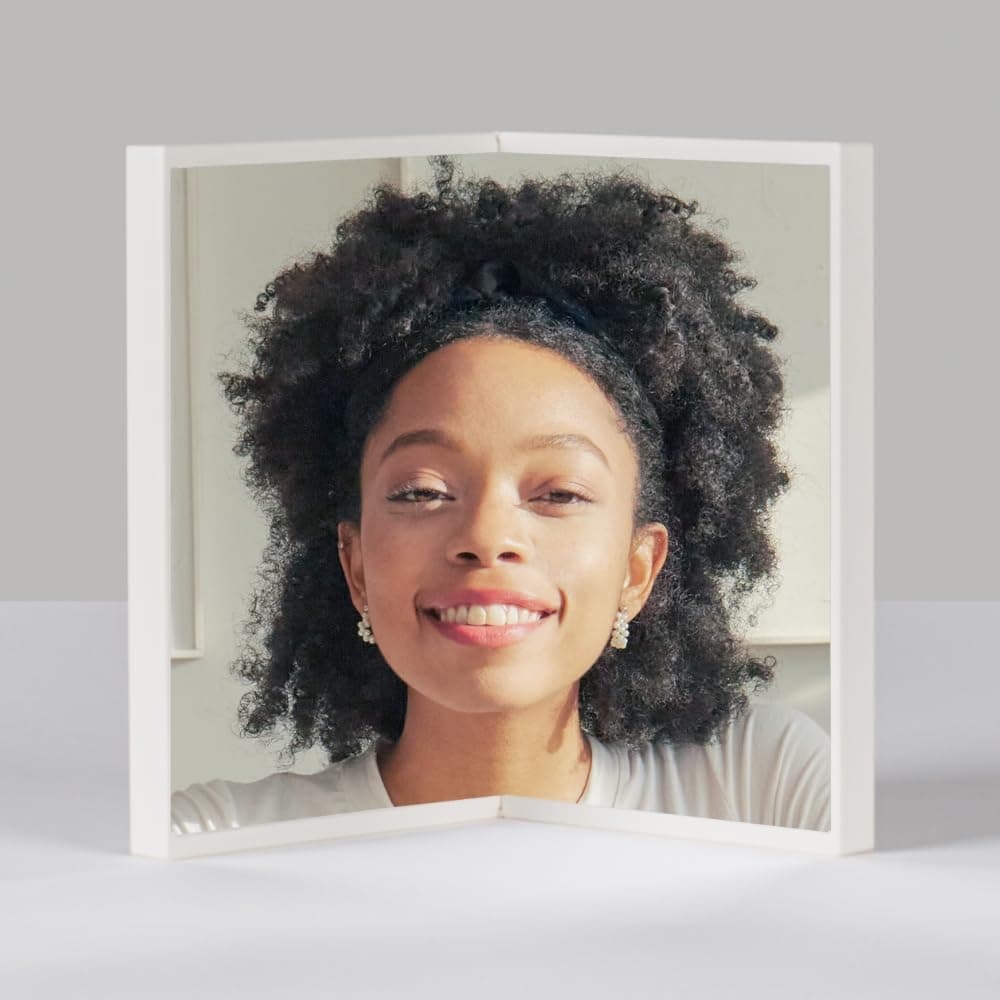 - V (Without a Stand) Non-Reversing Mirror Replacement kit– True Image, Unmatched Precision, Calibration Free, Slim Design for Makeup Vanity, 9'' Non-Reversing Mirror