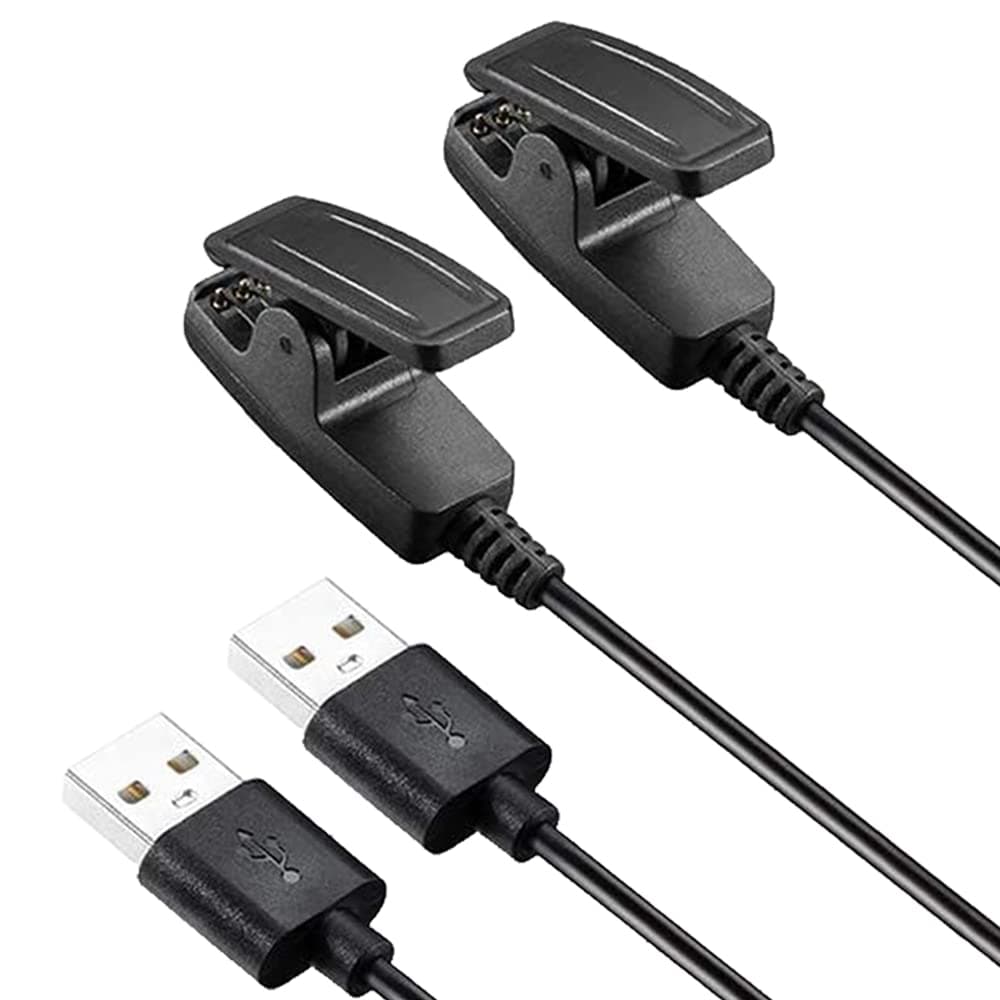 Charger for Garmin Forerunner 235, USB Charging Cable Clip for Approach S20 G10, Forerunner 230 630 645 645 Music 735XT Vivomove HR Lily (2-Pack, 1m/3.3ft)