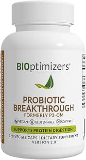 - BIOptimizers Probiotic Breakthrough – Lactobacillus Plantarum OM Probiotics & Prebiotics Health Supplement for Gut, Digestive & Immune Support Probiotics for Women Men Elderly– 120 Vegan Capsules