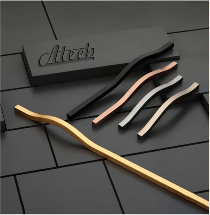 Atech AL-69 Arch & Bow Sleek Cabinet Handle|Wardrobe Handle|Wooden Furniture Handle| Door Handle|1PC (288mm/12 inches, Black)