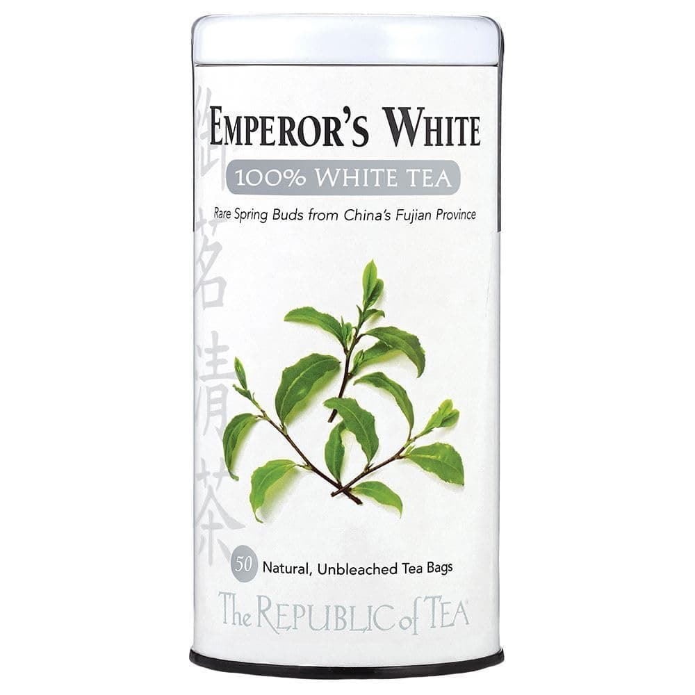 The Republic of Tea - Emperor's 100% White Tea, Zero Calorie, Sugar-Free, Carb-Free, 50 Tea Bag Tin