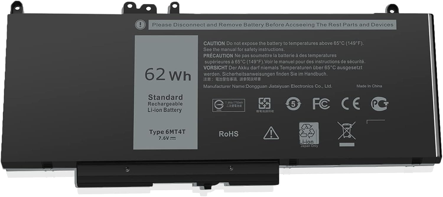 Wefly 6MT4T Laptop Battery Compatible for Dell Latitude E5470 E5570 Precision 3510 0HK6DV 7V69Y 07V69Y 79VRK 079VRK TXF9M 0TXF9M 0C1P4 451-BBUN 451-BBTW Laptop Battery