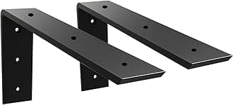 WINKER Countertop Support Bracket 2 Pack Heavy Duty Hidden L Shelf Bracket 10" x 6" x 2.5" Metal Corbels for Quartz/Granite/Wood/Concrete/Laminate Countertops, Black