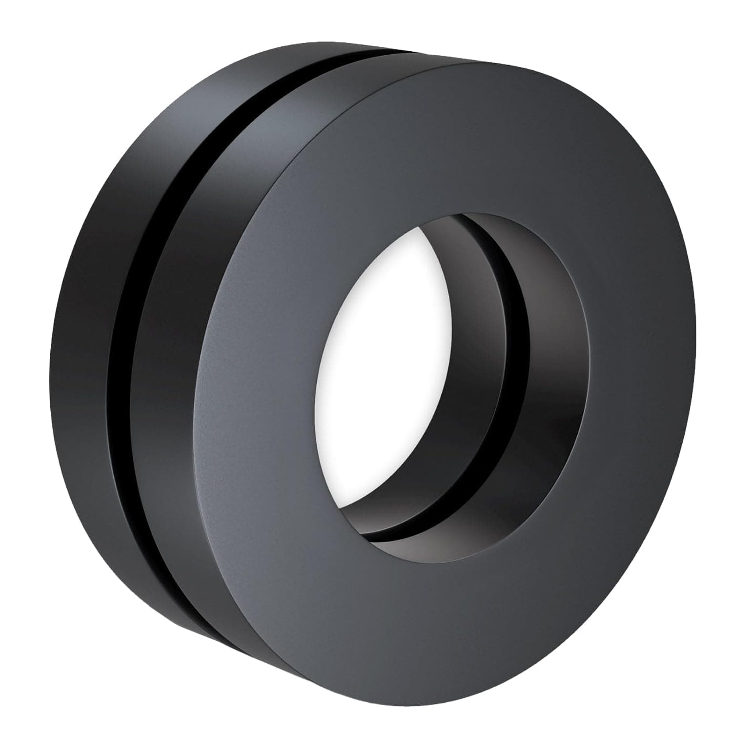 Pullox 90x36x15 Donut Shaped Ceramic Magnet Large Safe for School Craft Industrial Use, Dark Grey, Pack of 2