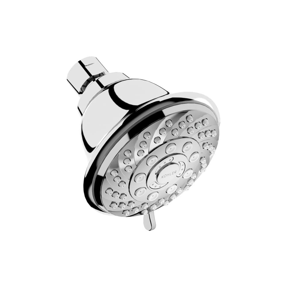 - Kohler Mist Rainduet Shower Head for bathroom | Round Multifunction 5-Spray Overhead Shower | Wall Mount Bathroom Shower with Pause Fuction, Chrome Finish, 3.9 inches Wide Sprayface