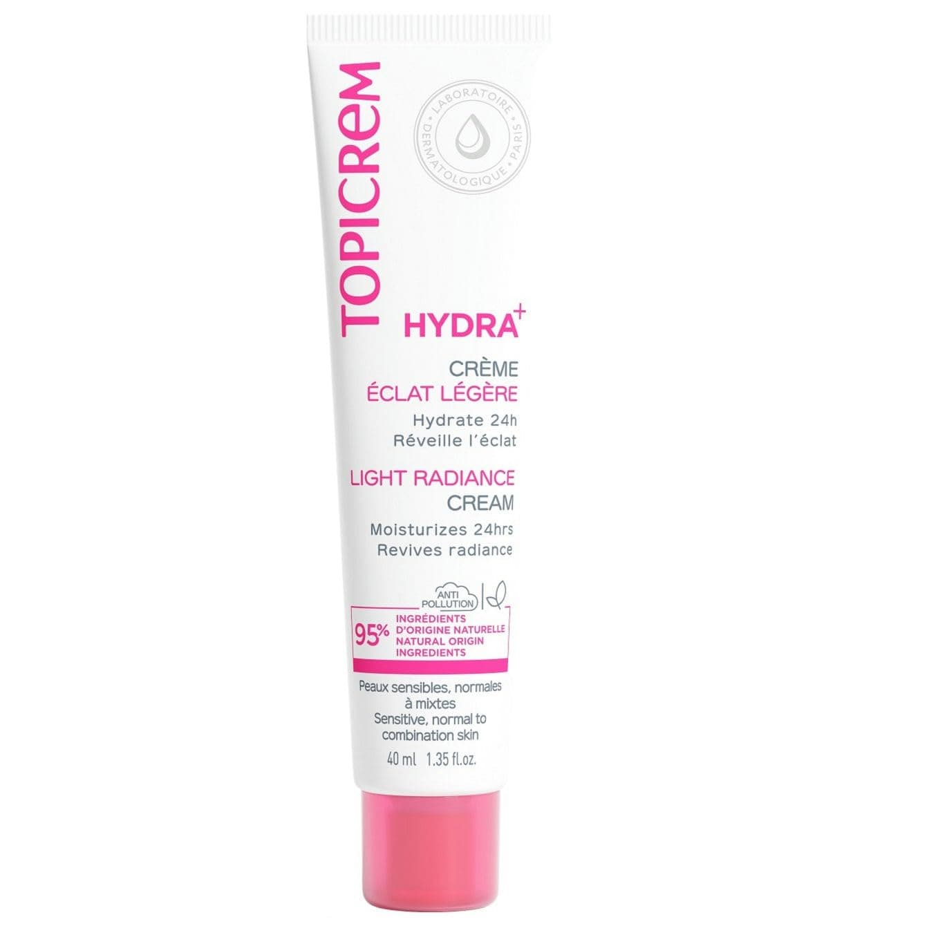 Topicrem - HYDRA+ Moisturizing Cream Light Radiance for Sensitive Skin, Normal...