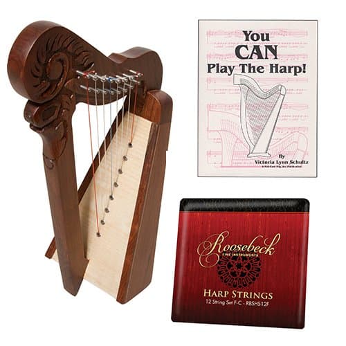 Roosebeck Parisian Harp 8-String Deluxe Package w/Strings, and Harp Instruction Book