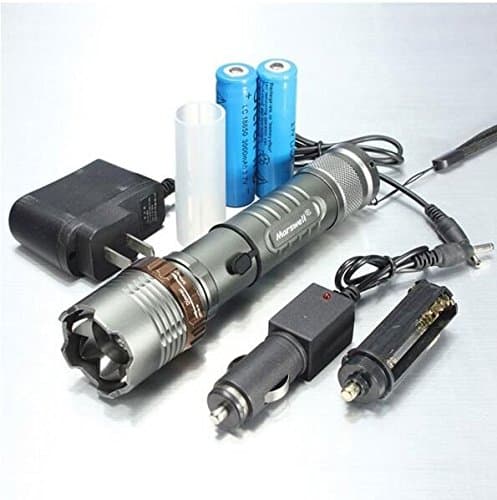 2000lm 3 Mode Waterproof Lotus Head LED Flashlight Suit Gray