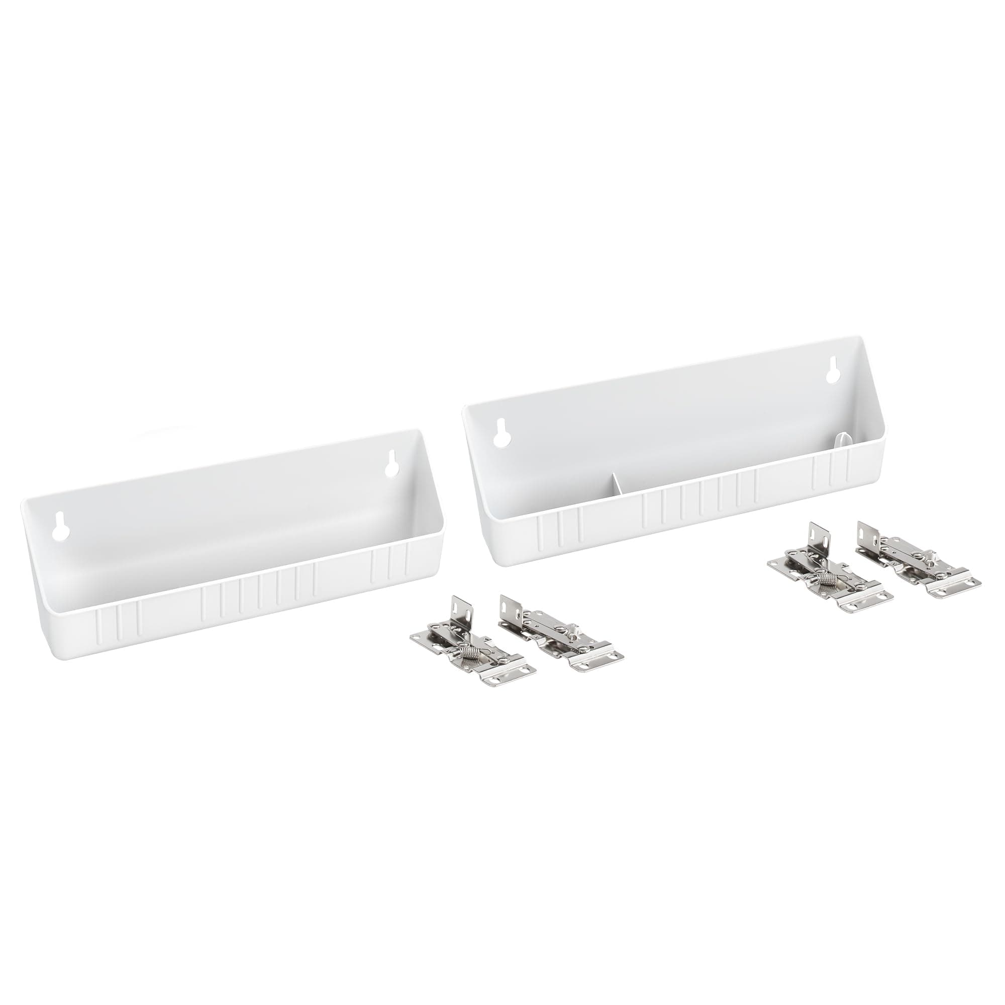 11" Tip-Out Plastic Sink Trays for Kitchen and Bathroom Base Cabinet, Pack of 2 Pullout Vanity Shelf Home Organizer, White, 6572-11-11-52