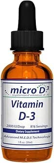 Nutrasal Micro D3 Vitamin D-3 Drops - High Concentrate (2 Million IU's) Vitamin D3 with Nano Technology and Up to 10X More Absorption -1 oz (30 ml)