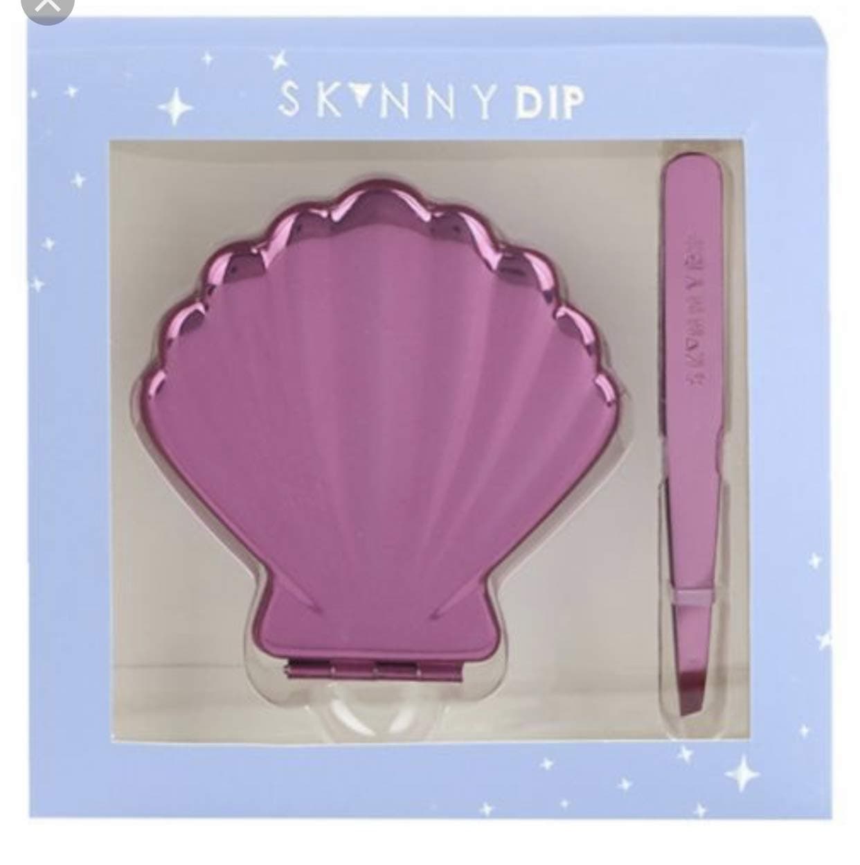 SkinnydipShell Mirror and Tweezer Set