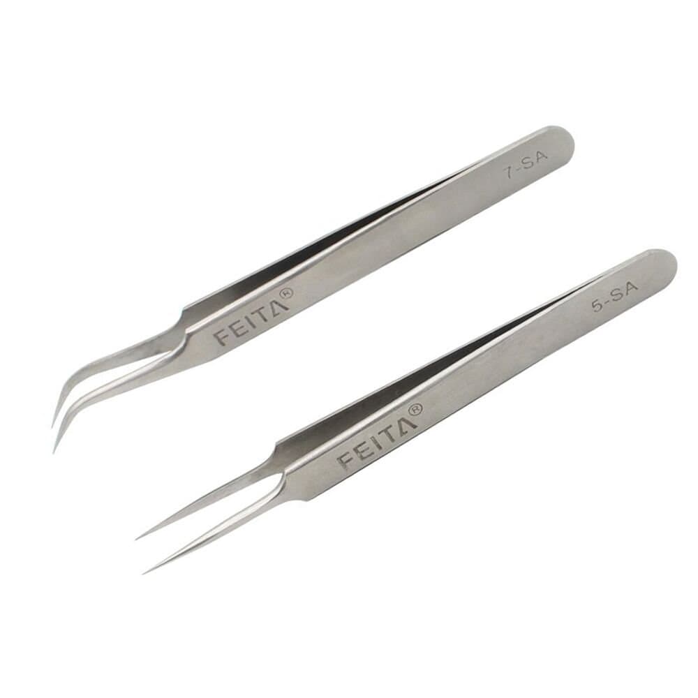 FEITA Precision Eyelash Tweezers Set (2Pcs)
