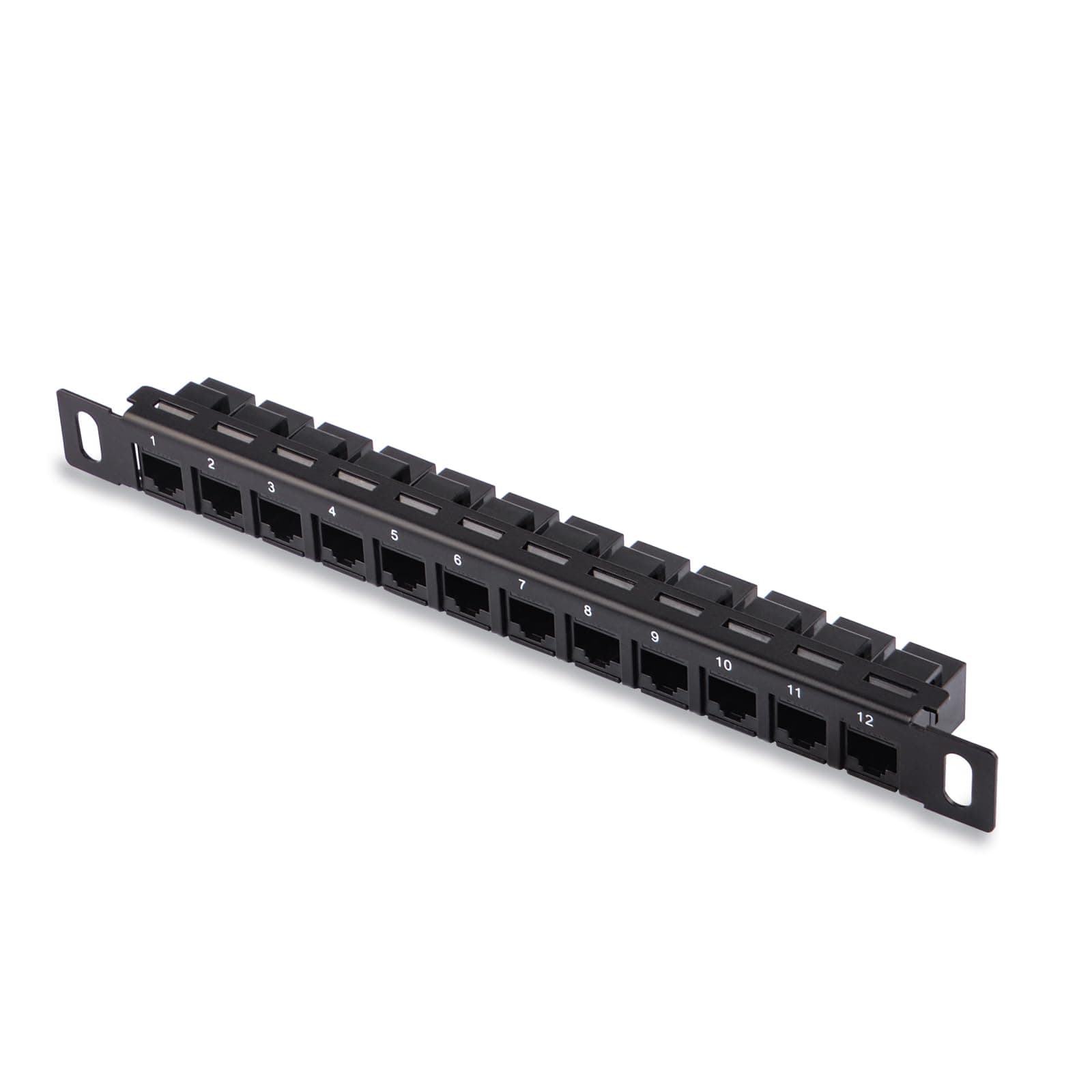 GeeekPi 12 Port Patch Panel, 0.5U CAT6 Network Patch Panel for DeskPi RackMate T1/T0/T2 Rackmount and 10 Inch Server Rack/Network Cabinet