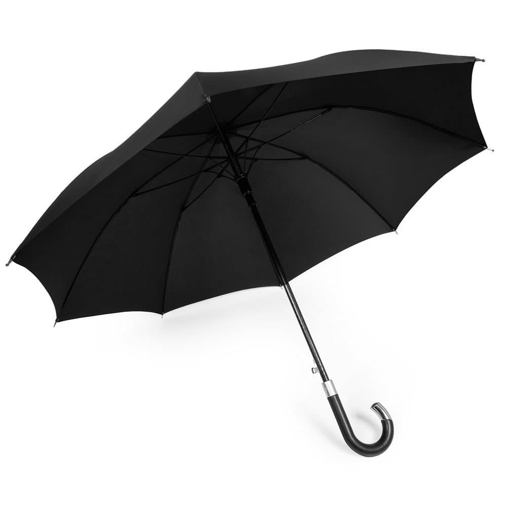 ELITE UMBRELLA (Classic Black) - Quality Cane Umbrella with Automatic Open, Strong & Windproof