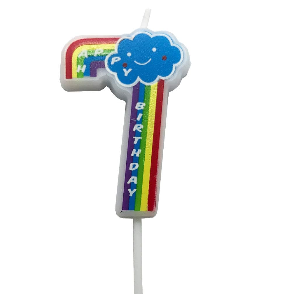 PartyMart Number 7 Candle, Rainbow Number 7