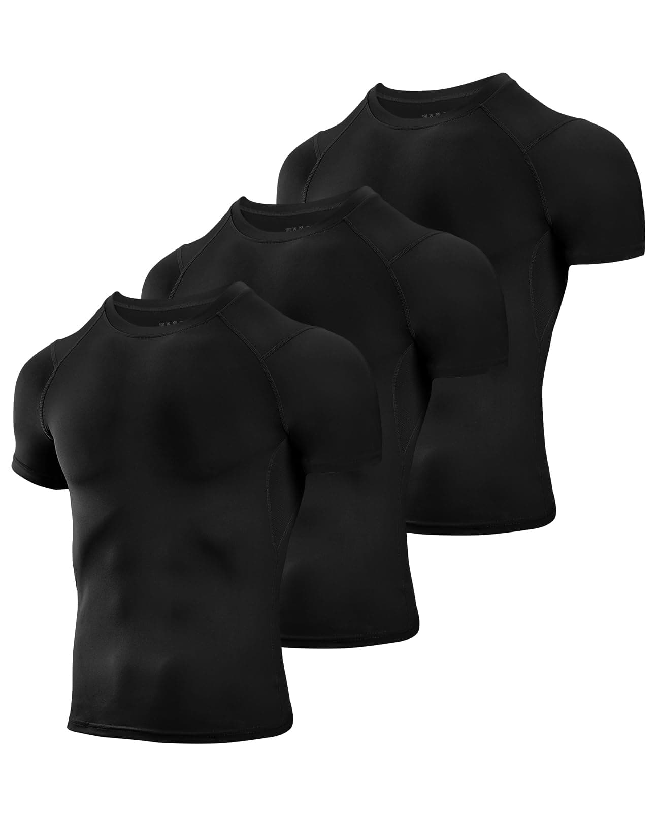 NiksaMen's Compression Shirts 3/5 Pack,Short Sleeve Athletic Compression Tops Cool Dry Workout T Shirt