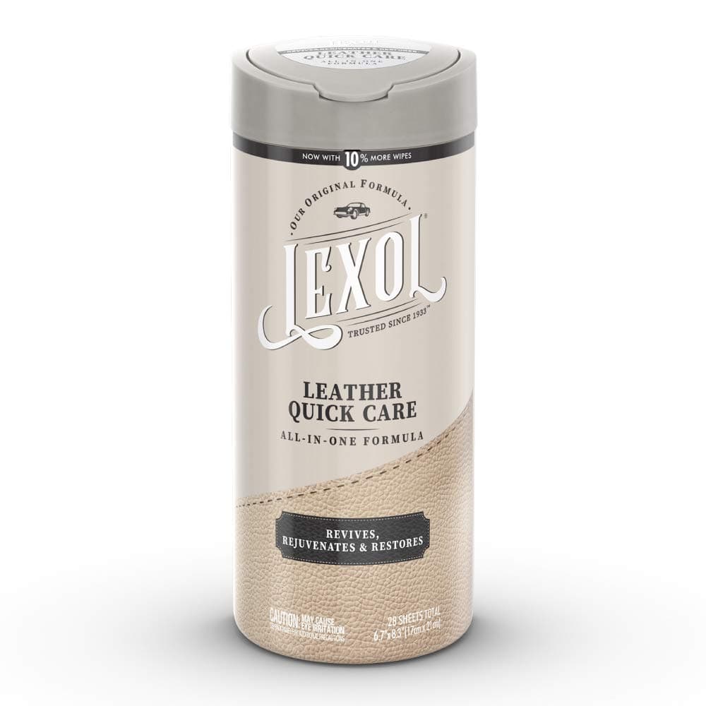 Lexol All Leather Quick Care All-in-One Formula, Best Leather Cleaner and Conditioner, for Use on Apparel, Furniture, Auto Interiors, Shoes, Bags, 30-Count Sheet Wipes,E301500100 , white
