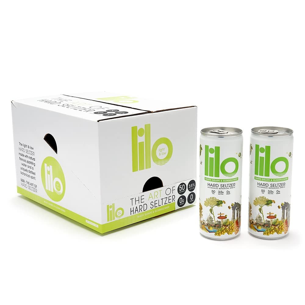 Lilo Hard Seltzer - White Grape & Elderflower 12 x 250ml, 3.5% ABV